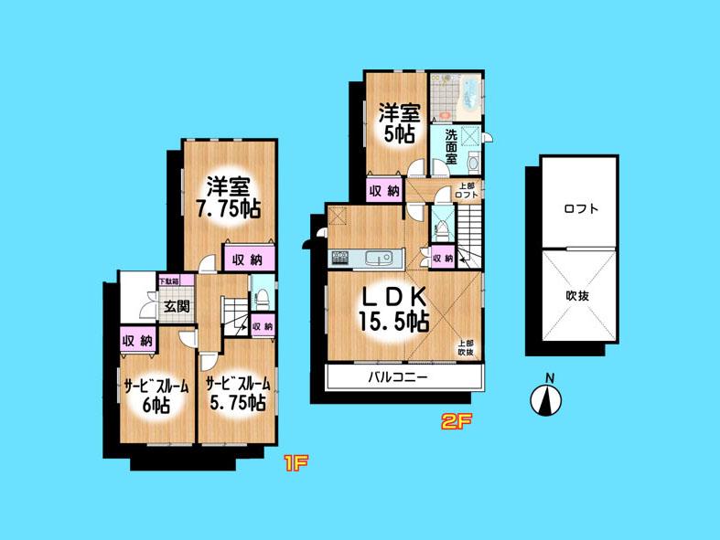 Floor plan. 31,800,000 yen, 4LDK, Land area 91.56 sq m , Building area 92.74 sq m  , Yes Car space ◆  Weekdays, It is possible your visit. Contact us, Free dial  [ 0120-40-4771 ]  Until. Nearby properties also will introduce Adachi. First, Please contact us