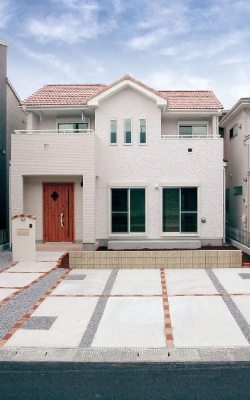 Model house photo. Example of construction appearance