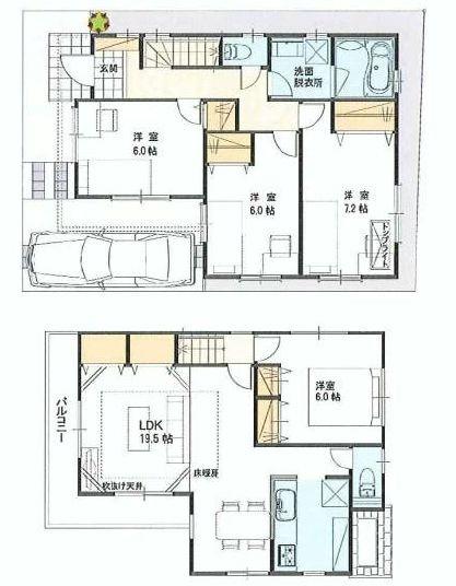 Floor plan. 26,800,000 yen, 4LDK, Land area 87.53 sq m , Building area 100.84 sq m