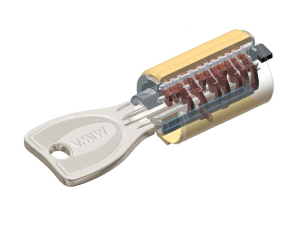 Security.  [Reversible pin cylinder key] Adopt a difficult picking cylinder key is to replicate. It is effective in picking measures.