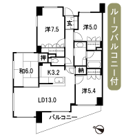 Floor: 4LDK + N, the occupied area: 85.74 sq m