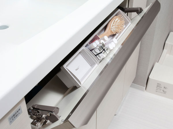 Bathing-wash room.  [Beautiful pocket] Effectively utilizing the dead space in front wash bowl, Pocket can hold a make-up supplies, etc..