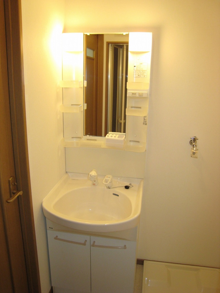 Washroom. Shampoo is with Dresser