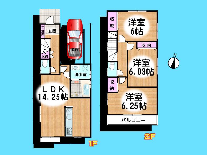 Floor plan. 25,800,000 yen, 3LDK, Land area 81.56 sq m , Building area 91.06 sq m  , Yes Car space ◆  Weekdays, It is possible your visit. Contact us, Free dial  [ 0120-40-4771 ]  Until. Nearby properties also will introduce Adachi. First, Please contact us