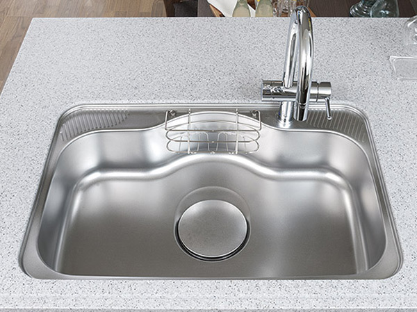 Kitchen.  [Quiet wide sink] Low-noise type which has been subjected to special processing. Washable loose also, such as large pot, We have adopted a wide size.