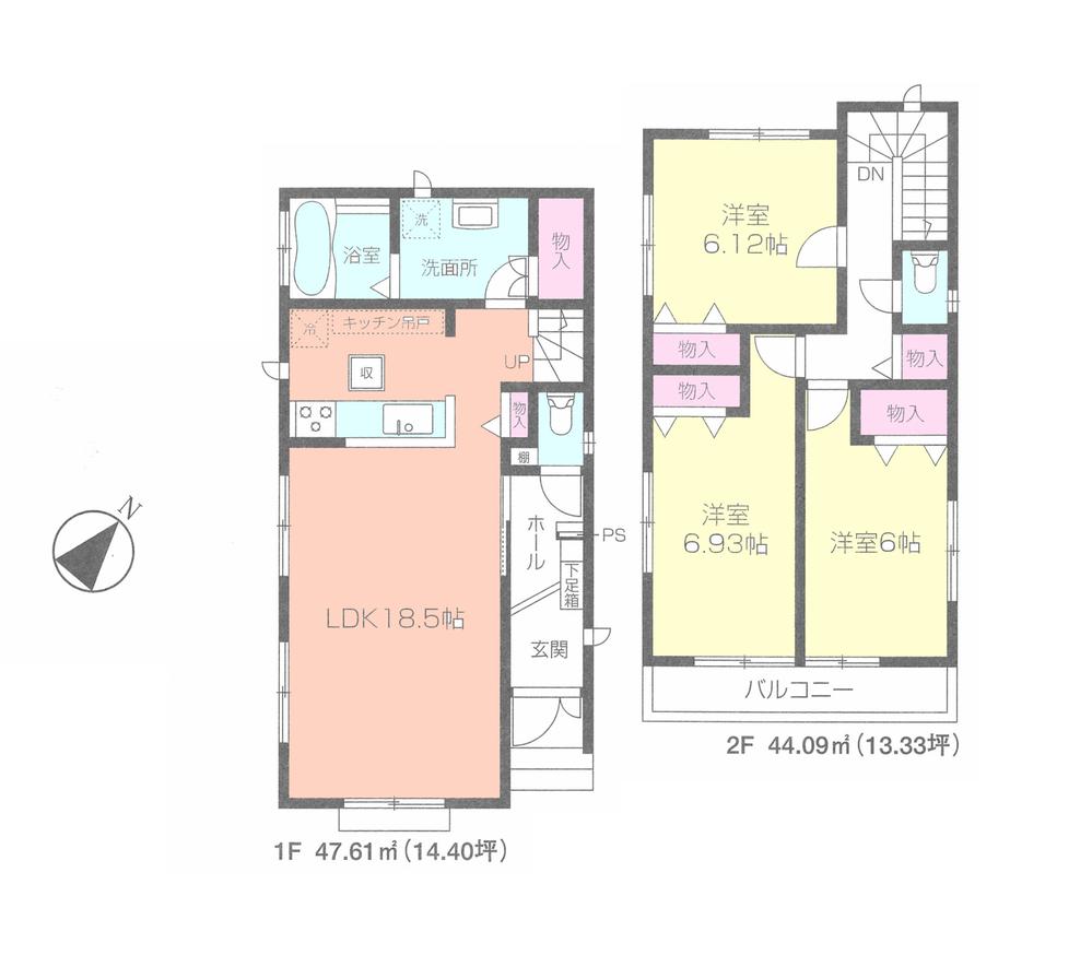 Floor plan. (A), Price 31,800,000 yen, 3LDK, Land area 111.06 sq m , Building area 91.7 sq m
