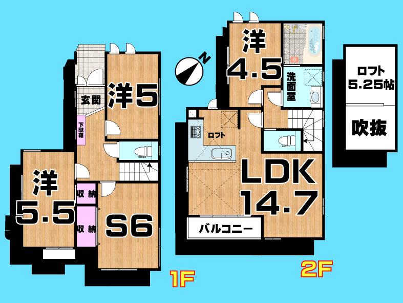 Floor plan. 29,800,000 yen, 4LDK, Land area 74.56 sq m , Building area 84.34 sq m  , Yes Car space ◆  Weekdays, It is possible your visit. Contact us, Free dial  [ 0120-40-4771 ]  Until. Nearby properties also will introduce Adachi. First, Please contact us