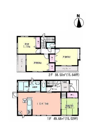 Floor plan. (E), Price 40,900,000 yen, 4LDK, Land area 88.85 sq m , Building area 88.18 sq m