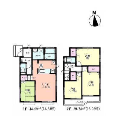 Floor plan. (E), Price 30,800,000 yen, 4LDK, Land area 90.9 sq m , Building area 83.83 sq m