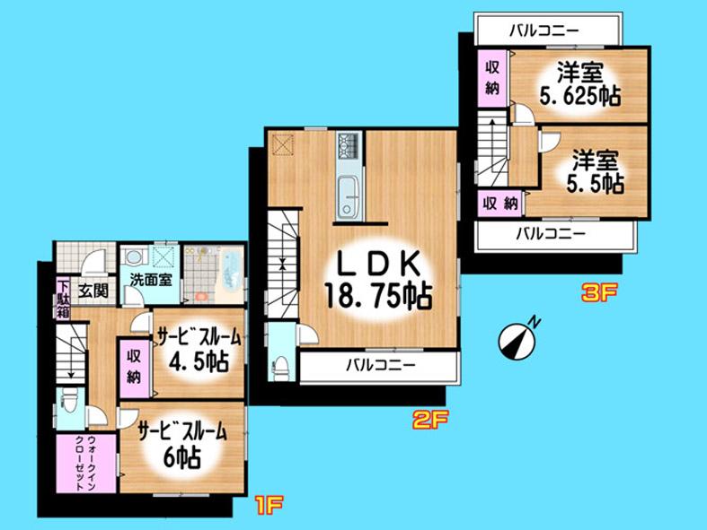 Floor plan. 29,800,000 yen, 4LDK, Land area 79.34 sq m , Building area 96.59 sq m  , Yes Car space ◆  Weekdays, It is possible your visit. Contact us, Free dial  [ 0120-40-4771 ]  Until. Nearby properties also will introduce Adachi. First, Please contact us