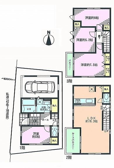Floor plan. 43,800,000 yen, 4LDK, Land area 63.26 sq m , Building area 110.29 sq m Floor