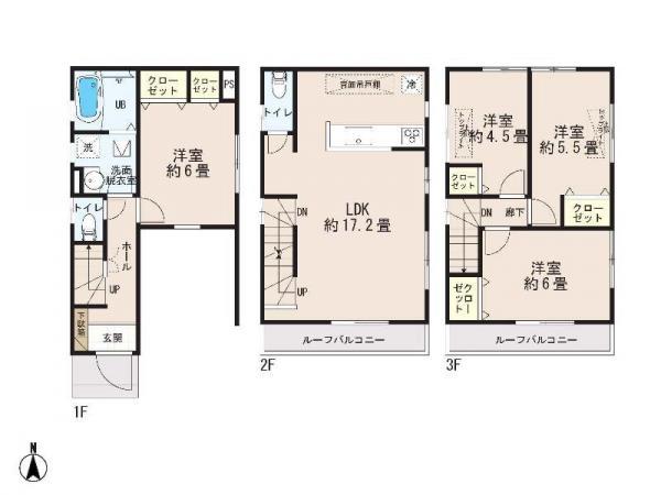 Floor plan. 34,800,000 yen, 4LDK, Land area 59.56 sq m , Building area 103.75 sq m floor plan