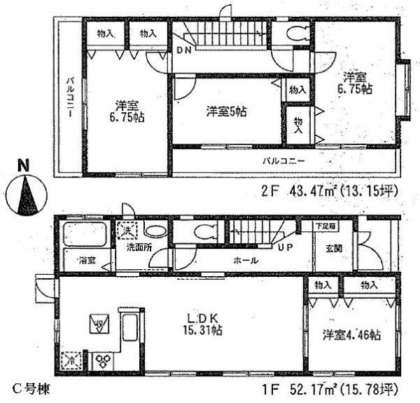 Floor plan. 38,900,000 yen, 3LDK+S, Land area 87.31 sq m , Building area 92.33 sq m