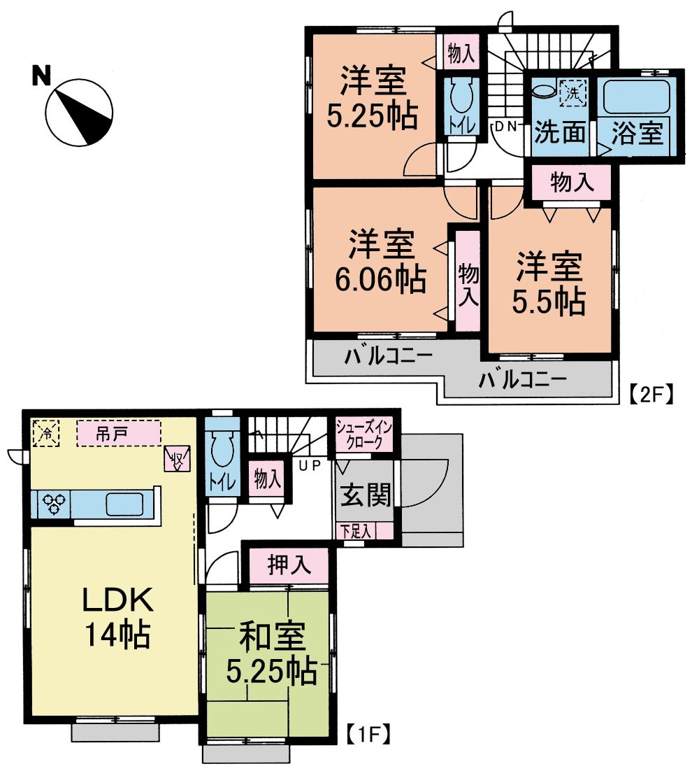 Floor plan. (B Building), Price 27,900,000 yen, 4LDK, Land area 83.04 sq m , Building area 89.84 sq m