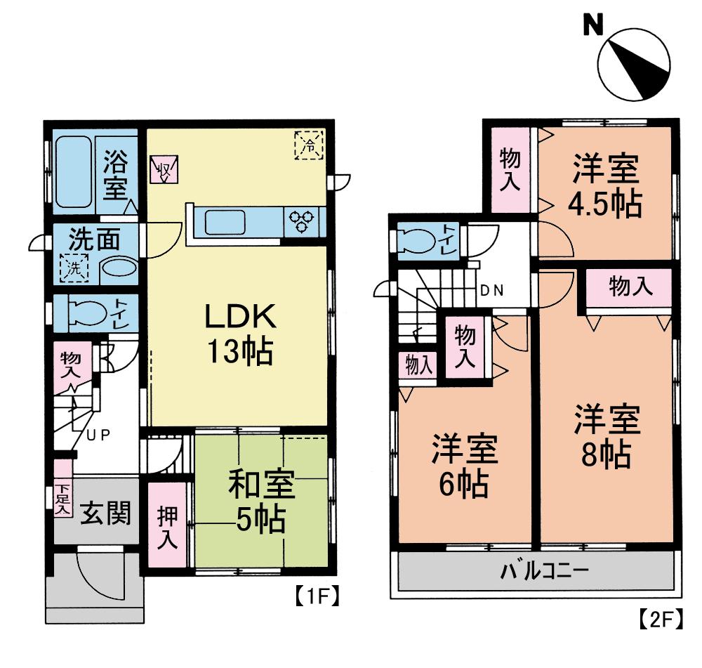 Floor plan. (I Building), Price 25,900,000 yen, 4LDK, Land area 85.66 sq m , Building area 87.77 sq m