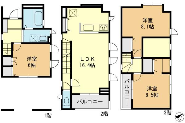 Floor plan. 27,800,000 yen, 3LDK, Land area 60.72 sq m , Building area 101.79 sq m