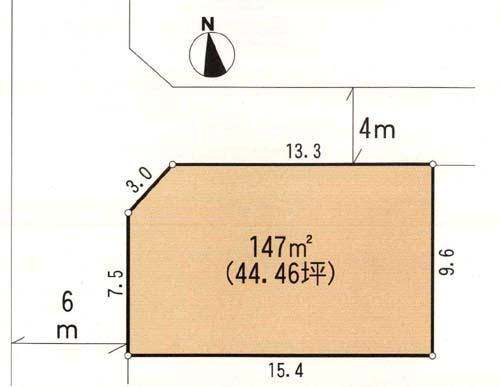 Compartment figure. Land price 28,900,000 yen, Land area 147 sq m