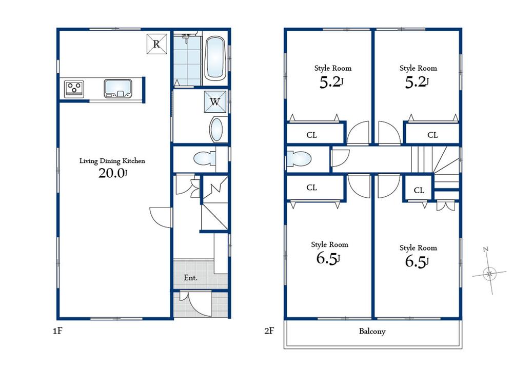 Floor plan. (4 Building), Price 39,800,000 yen, 4LDK, Land area 92.56 sq m , Building area 97.7 sq m