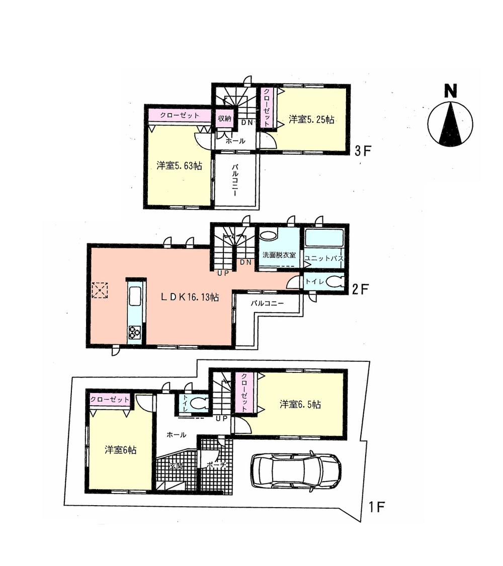 Floor plan. (3), Price 33,500,000 yen, 4LDK, Land area 66.02 sq m , Building area 97.91 sq m