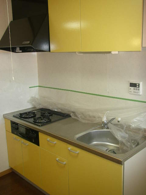 Kitchen. System kitchen 3-burner stove Installed