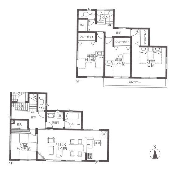 Floor plan. 29,800,000 yen, 4LDK, Land area 181.88 sq m , Building area 96.79 sq m