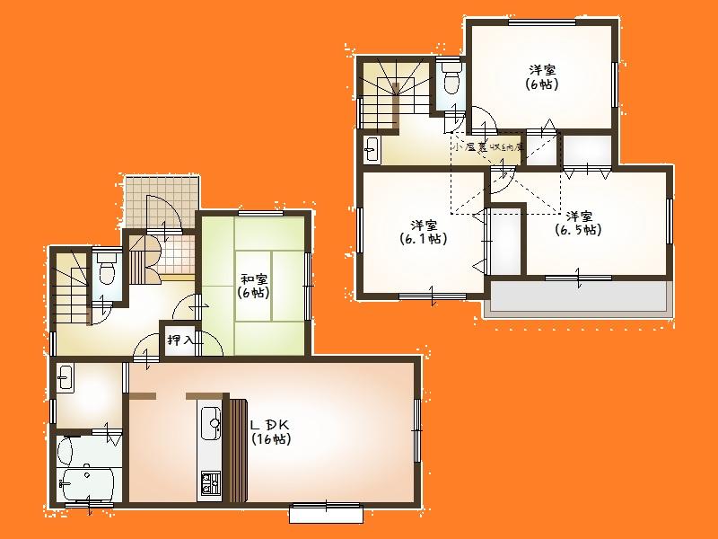 Floor plan. (A Building), Price 28.8 million yen, 4LDK, Land area 120.1 sq m , Building area 96.05 sq m