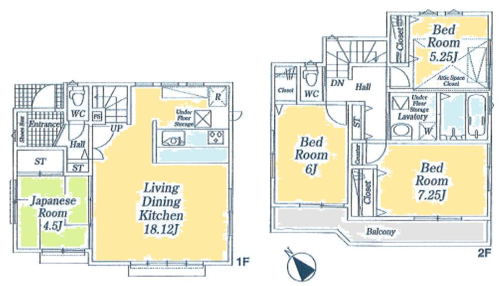 Floor plan. 31,800,000 yen, 4LDK, Land area 94.31 sq m , Building area 93.96 sq m
