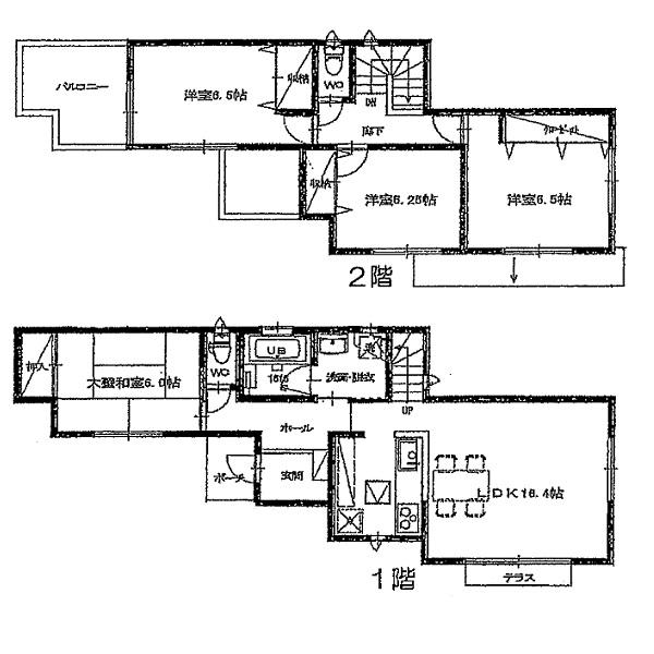 Floor plan. 42,800,000 yen, 4LDK, Land area 121.18 sq m , Building area 99.37 sq m