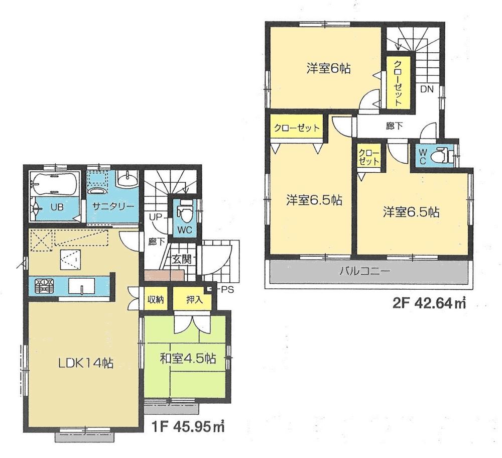 Floor plan. (1 Building), Price 29,800,000 yen, 4LDK, Land area 115.2 sq m , Building area 88.59 sq m