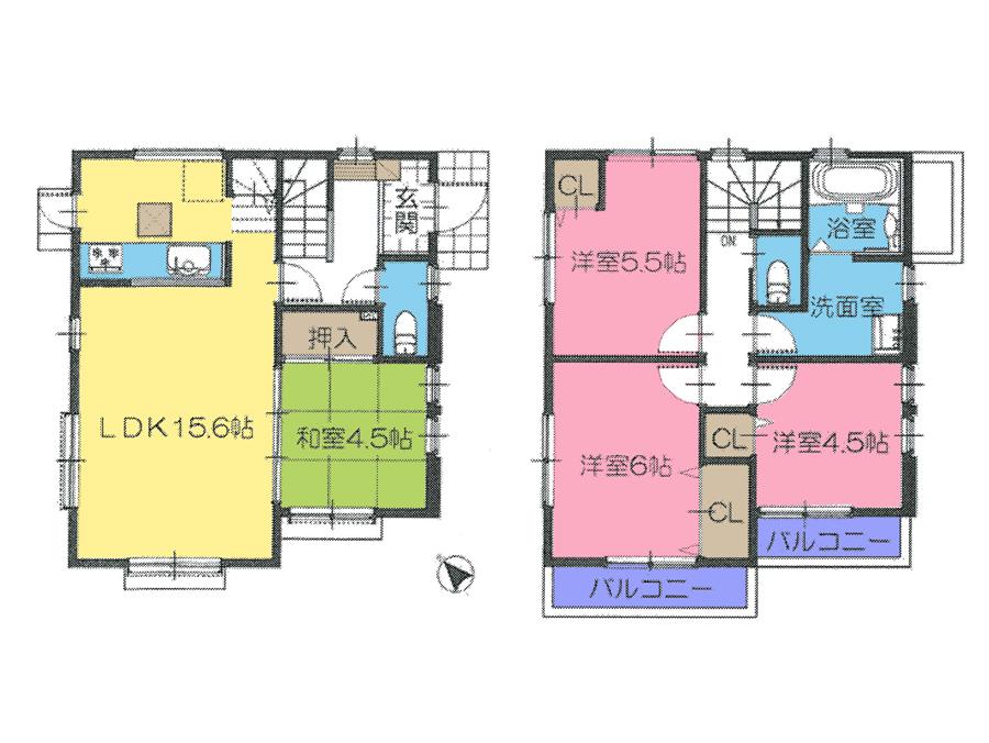 Floor plan. (1 Building), Price 35,800,000 yen, 4LDK, Land area 110.9 sq m , Building area 88.5 sq m