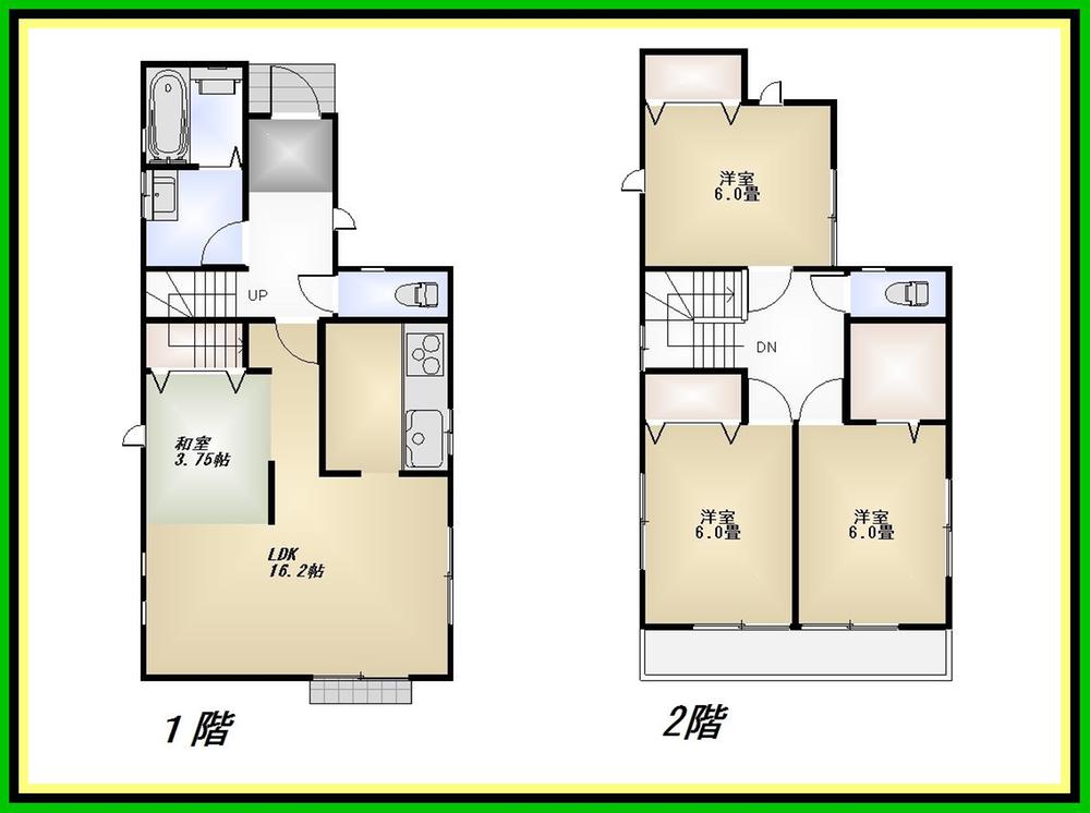 Floor plan. (1 Building), Price 35,800,000 yen, 4LDK, Land area 125.63 sq m , Building area 95.58 sq m