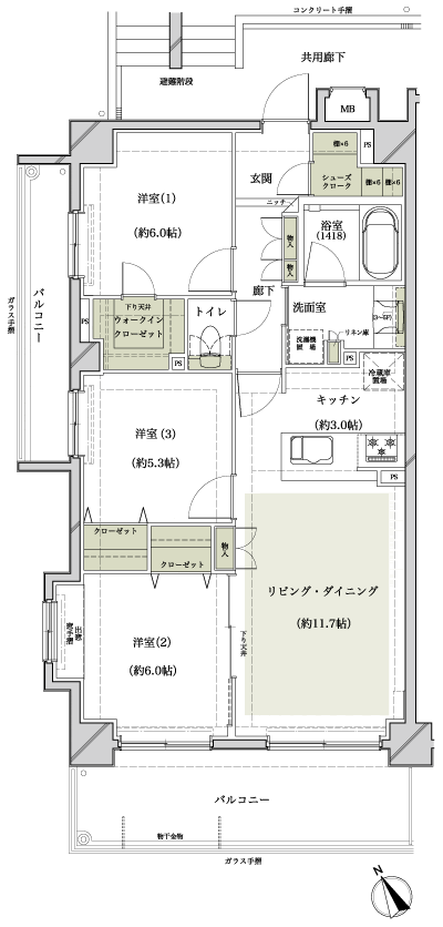 Floor: 3LDK + WIC + SC, occupied area: 74.29 sq m, Price: TBD