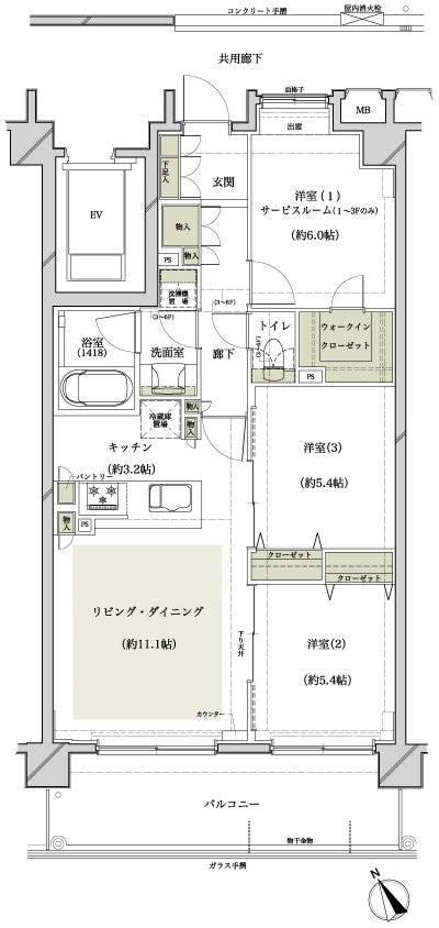 Floor: 3LDK + WIC, the area occupied: 71.2 sq m, Price: TBD
