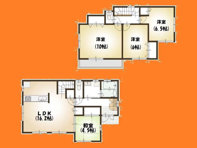 Floor plan. (Building 2), Price 29,800,000 yen, 4LDK, Land area 150.08 sq m , Building area 101.43 sq m