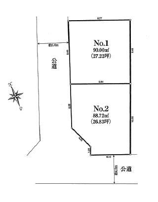 Compartment figure. Land price 20.8 million yen, Land area 88.72 sq m compartment view