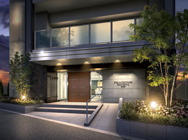 Buildings and facilities. Entrance approach Rendering