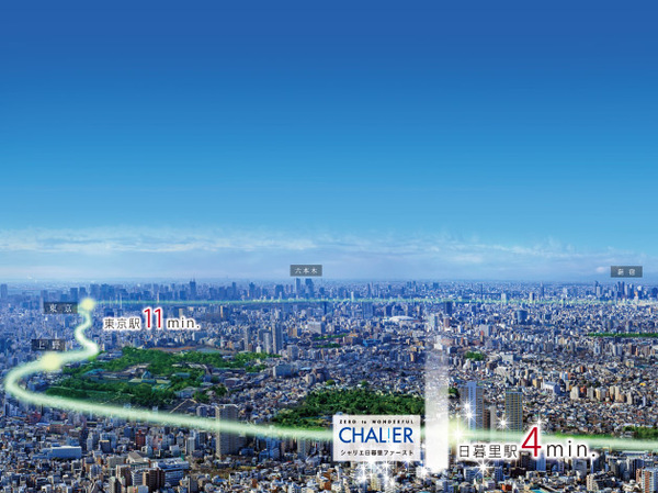 Surrounding environment.  ※ Aerial photo of the local neighborhood of Post (February 2012 shooting) is, In fact a somewhat different in what was part CG processing.