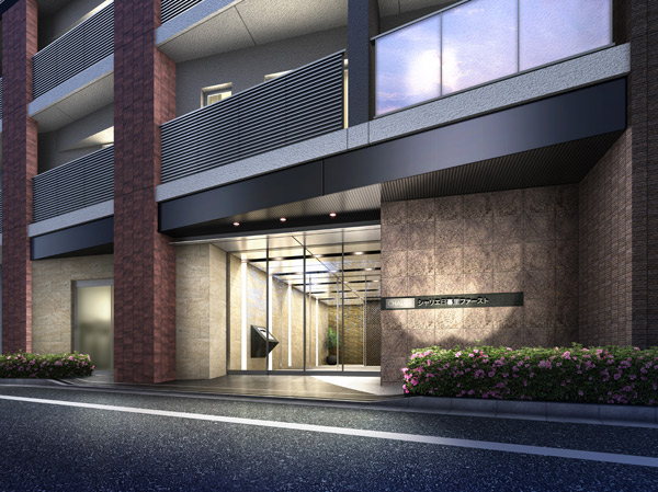 Buildings and facilities. Entrance Rendering