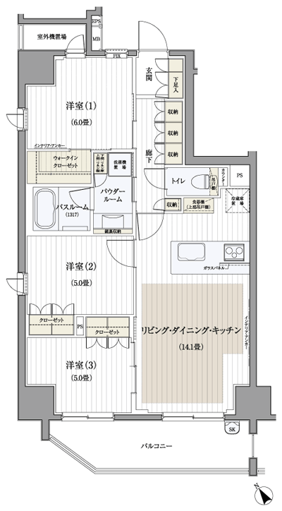 Floor: 3LDK + Wic, the occupied area: 68.78 sq m, Price: 38,600,000 yen ~ 41,500,000 yen, now on sale