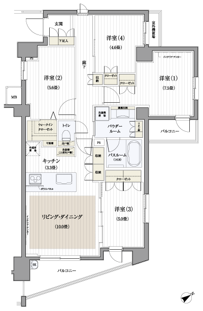 Floor: 4LDK + Wic, the occupied area: 83.16 sq m, Price: 49,600,000 yen, now on sale