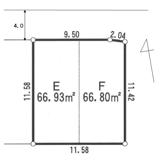 Compartment figure. Land price 24,800,000 yen, Land area 66.93 sq m E compartment, F compartment together 24,800,000 yen