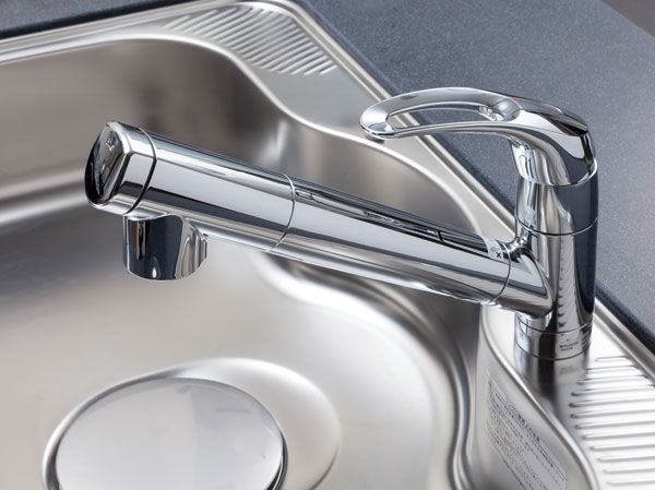 Kitchen.  [Water purifier integrated mixing faucet] Water purifier integrated mixing faucet anytime tasty water is drinkable.