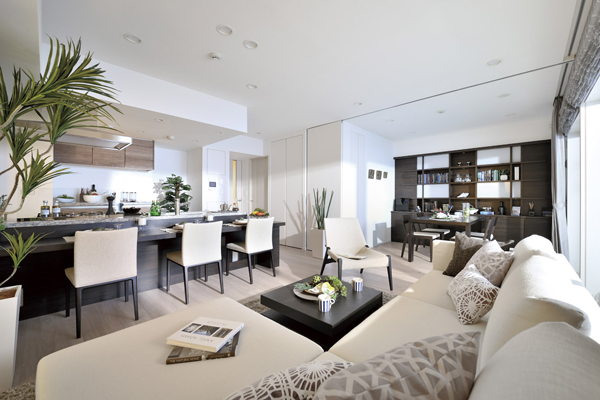 Living.  [Living dining room]  ※ The photographs The following is obtained by photographing a model room 70A type (May 2013).  ※ furniture ・ Furniture etc. are not included in the sale price.  ※ Some have adopted a menu plan and various paid options. There is installed can not cope dwelling unit and the application deadline. For more information, please contact the person in charge.
