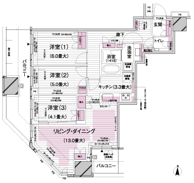 Floor: 3LDK, occupied area: 75.35 sq m, Price: 45,701,000 yen, now on sale