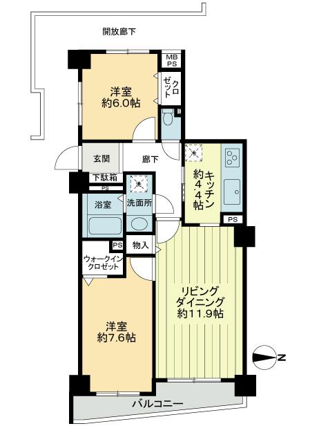 Floor plan. 3LDK, Price 24,800,000 yen, Occupied area 67.68 sq m , A balcony area 6.56 sq m room is 2LDK type of room.