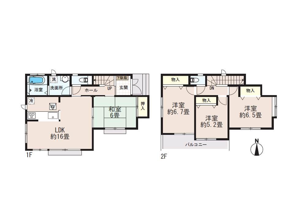 Floor plan. 48,800,000 yen, 4LDK, Land area 97.94 sq m , Building area 93.98 sq m