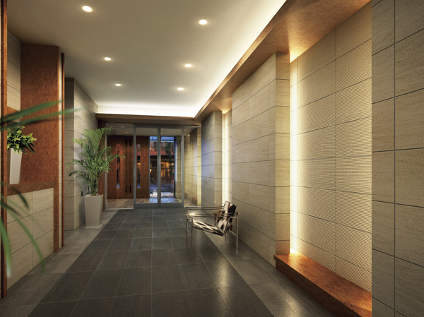 Features of the building.  [Entrance hall] Rendering