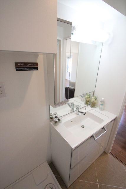 Wash basin, toilet. Bathroom vanity