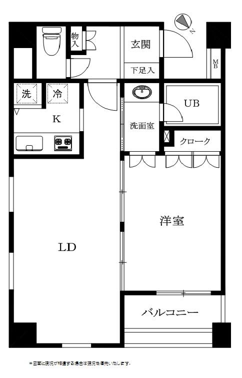 Floor plan. 1LDK, Price 27,800,000 yen, Occupied area 50.62 sq m , Balcony area 3.09 sq m