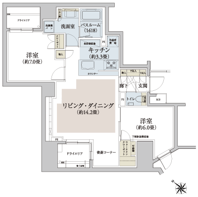 Floor: 2LDK + WIC, the area occupied: 66.7 sq m, Price: 47,300,000 yen, now on sale